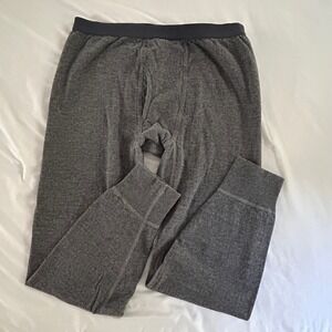 LL Bean Mens Gray Two Layer Wool Blend Thermal Long John Pants Large 277216